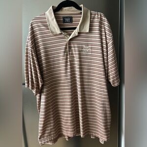 Straight Down Hybrid Striped Polo Shirt XL Golf Casual